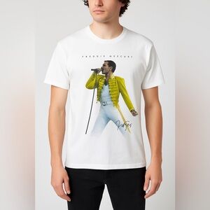 H&M Freddie Mercury Graphic T-Shirt White Unisex M‎ Rock Band Tee